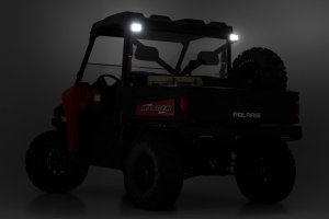 Polaris Ranger 900 XP LE LED Light - Rear - Rough Country - RR Cage Mount, Wide Angle - Chrome - 2013